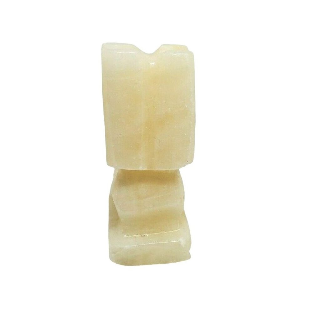 Cream Colored Onyx Marble Vintage Spare Rook Chess Piece Home Décor